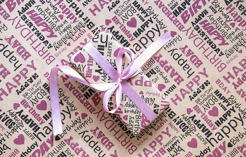 holiday, box, gift, tape, box, pink, paper, cute, Present, Birtay , section праздники, pink birtay HD wallpaper