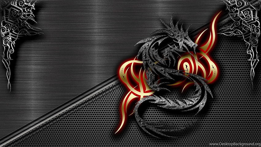 Dragon Black Backgrounds, dragón dorado y negro. fondo de pantalla