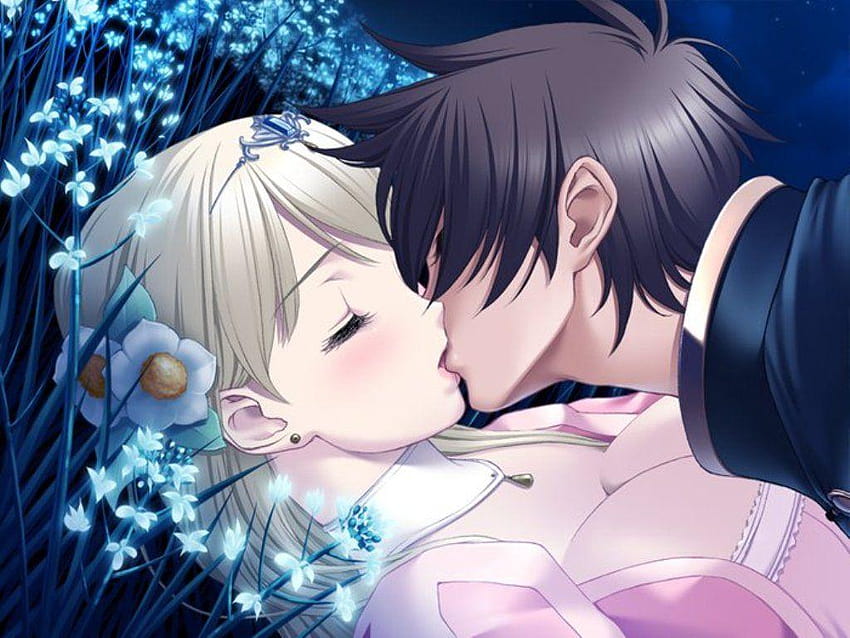 Anime Kissing Drawing posted by John Anderson, anime couple kiss HD wallpaper