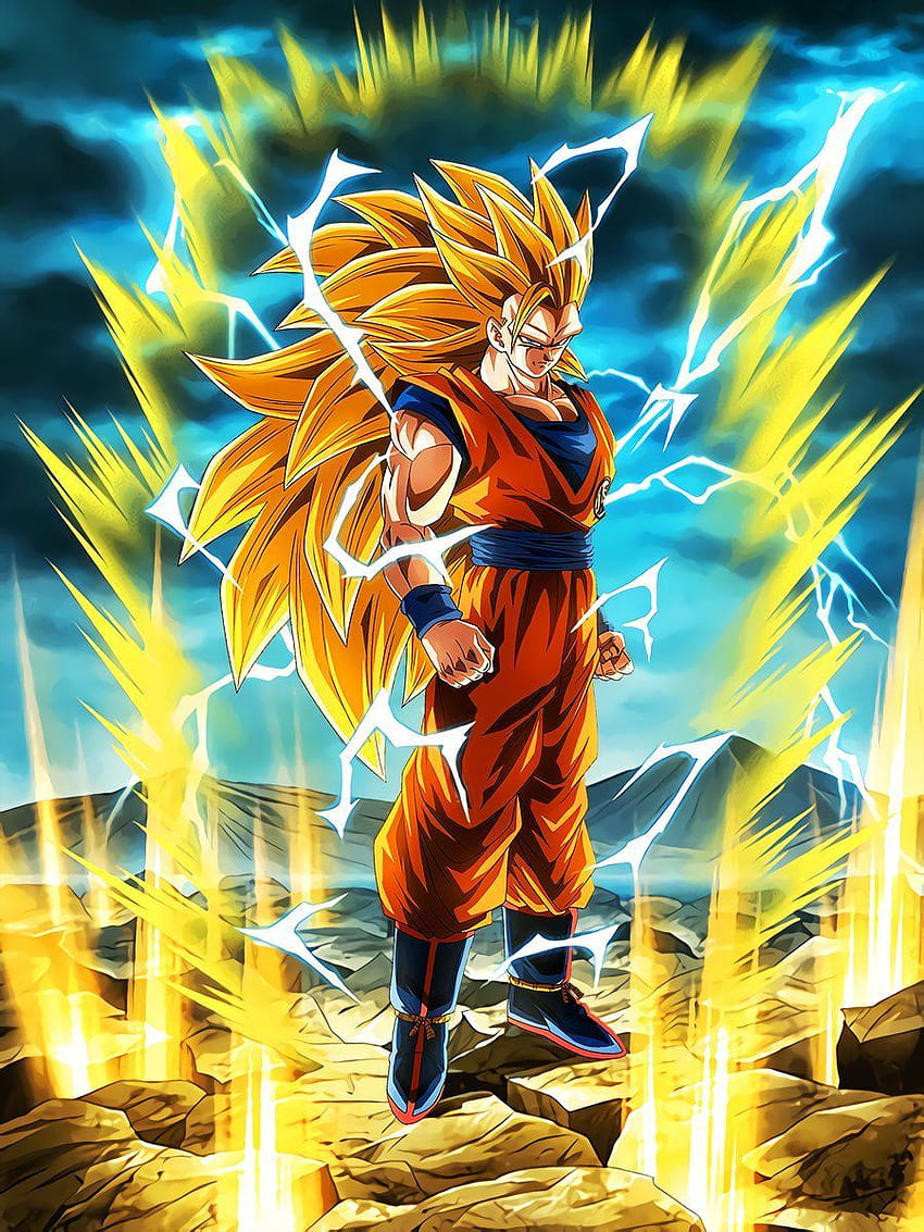 Poder hirviendo] Super Saiyan 3 Goku fondo de pantalla del teléfono