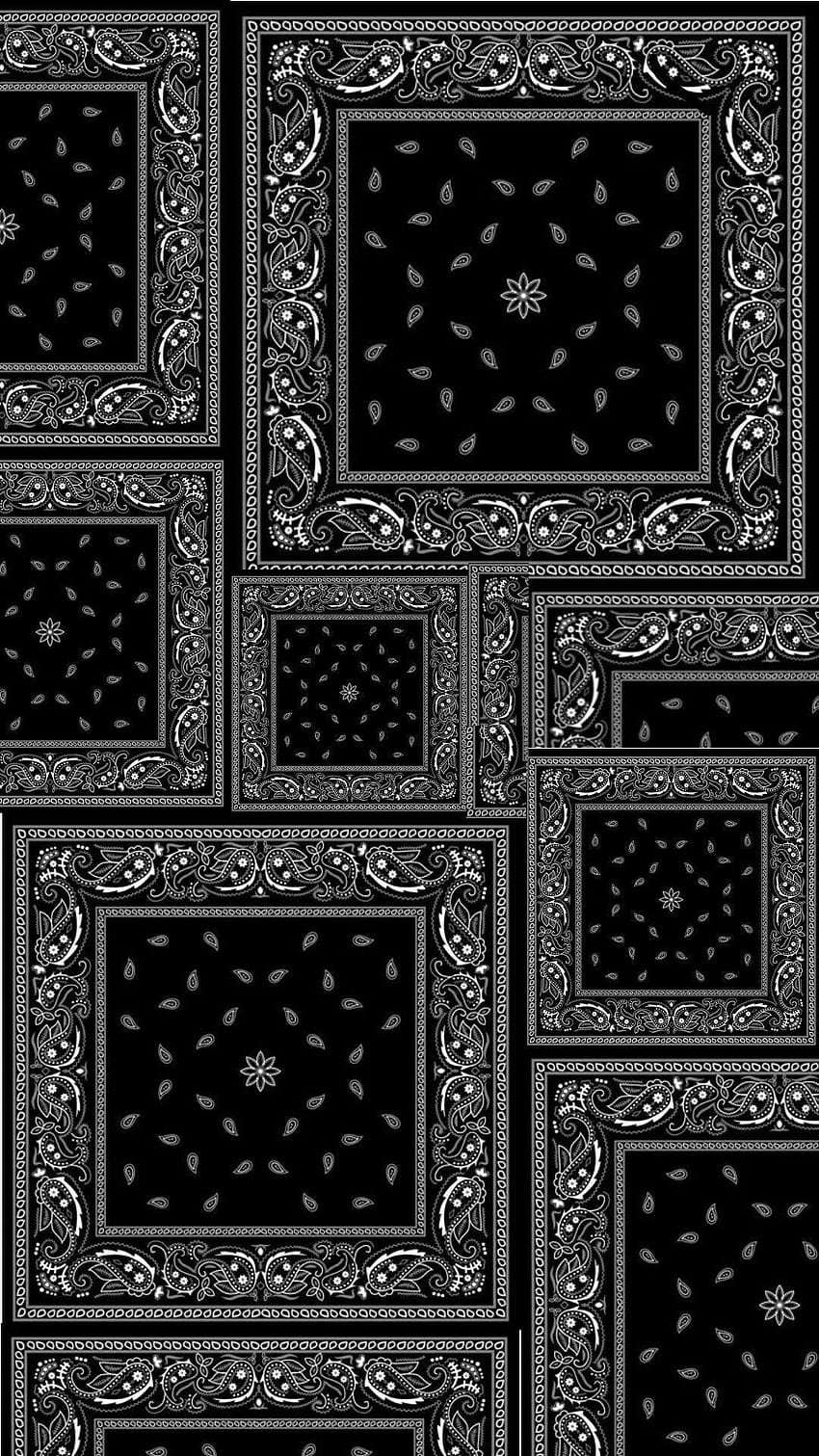 Schwarze Bandana-Galerie, schwarzer Bandana-Hintergrund HD-Handy-Hintergrundbild