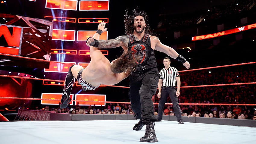 WWE Raw round, roman reigns и paige HD тапет