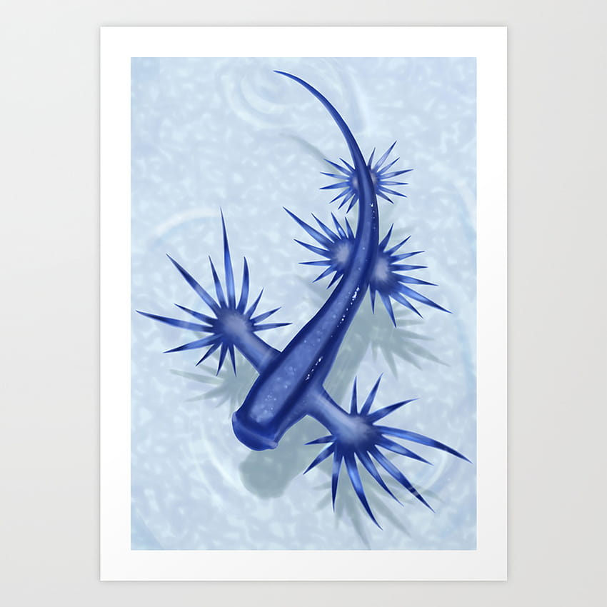 Blue Glaucus Atlanticus Sea Swallow Fish Art Print by Jade Lim, blue glaucus animal HD phone wallpaper