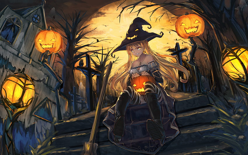 Fundo Imagem Fofa Para Papel De Parede De Halloween Do Anime