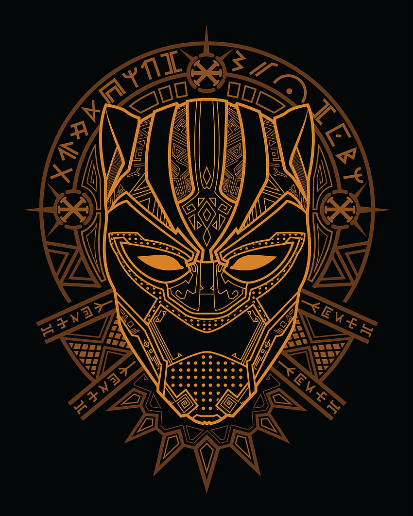 A little something I made in anticipation of Black Panther, black panther gold HD phone wallpaper