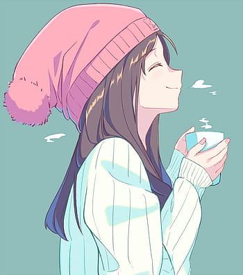 Anime girl drinking coffee by AutisticJunior on DeviantArt