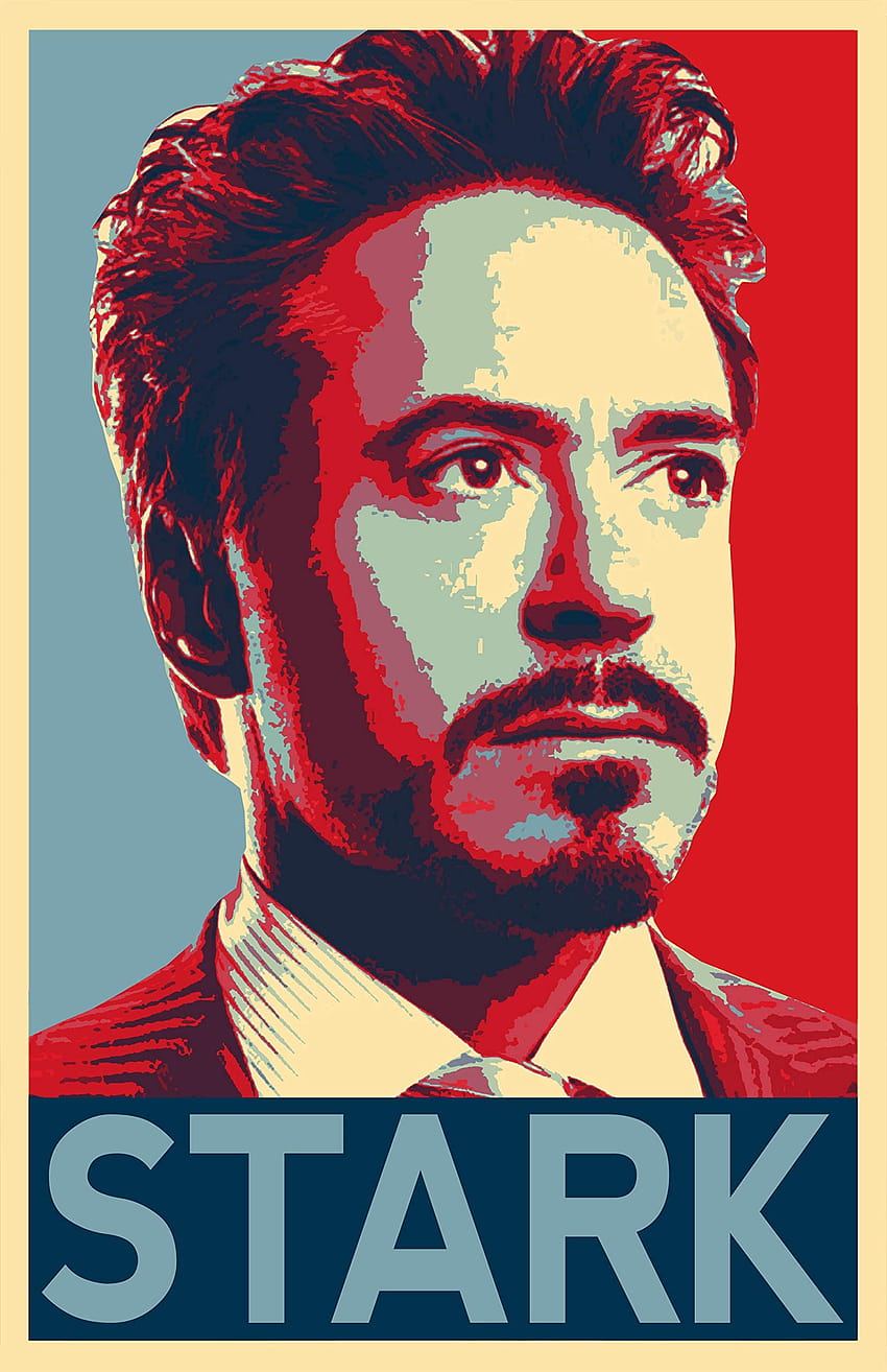 NLopezArt Tony Stark Homem de Ferro Pôster político Robert Downey jr Marvel Avengers Superhero Pop Art Poster Print Papel de parede de celular HD