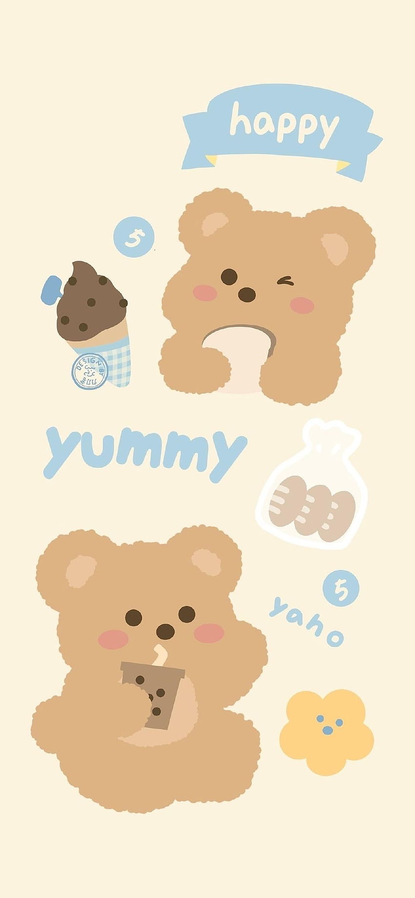 Kawaii Korean Bear, cartoon teddy bear HD phone wallpaper | Pxfuel