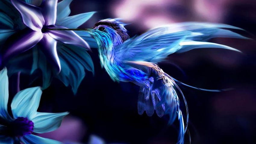 Fantasy Bird 4, blue fantasy HD wallpaper