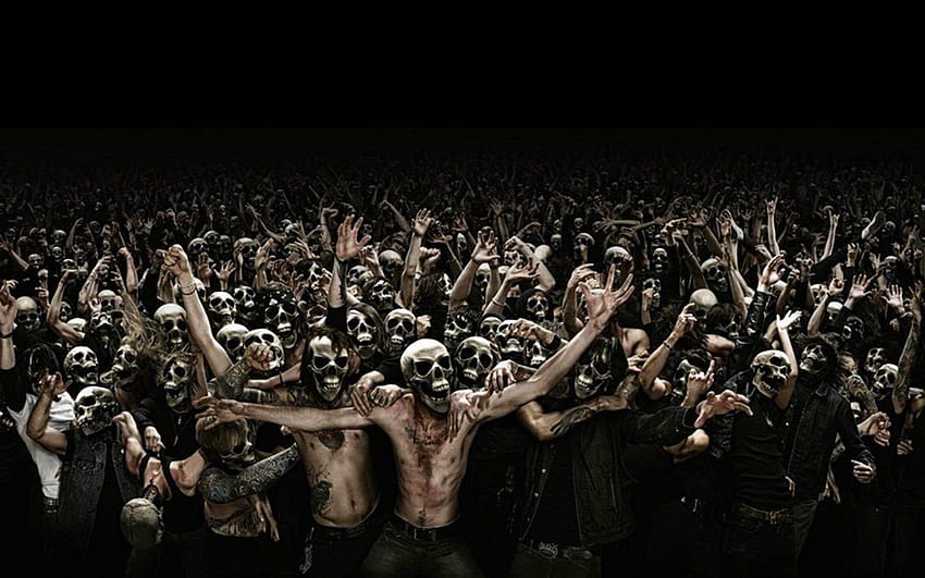 Crowd Of Skull Faces , а за Facebook странни хора HD тапет