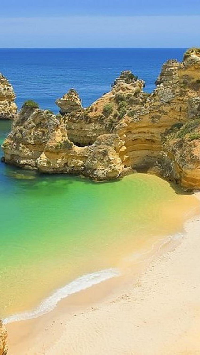 Playa de Algarve Costa Portugal, playa de camilo fondo de pantalla del teléfono