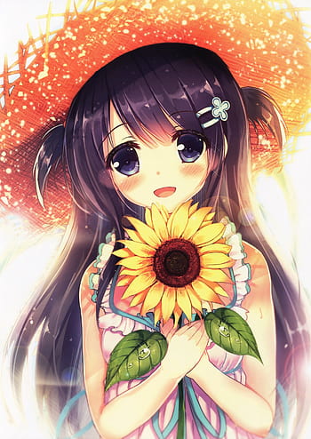Anime Cute Girl Flowers 4K Wallpaper #192-demhanvico.com.vn