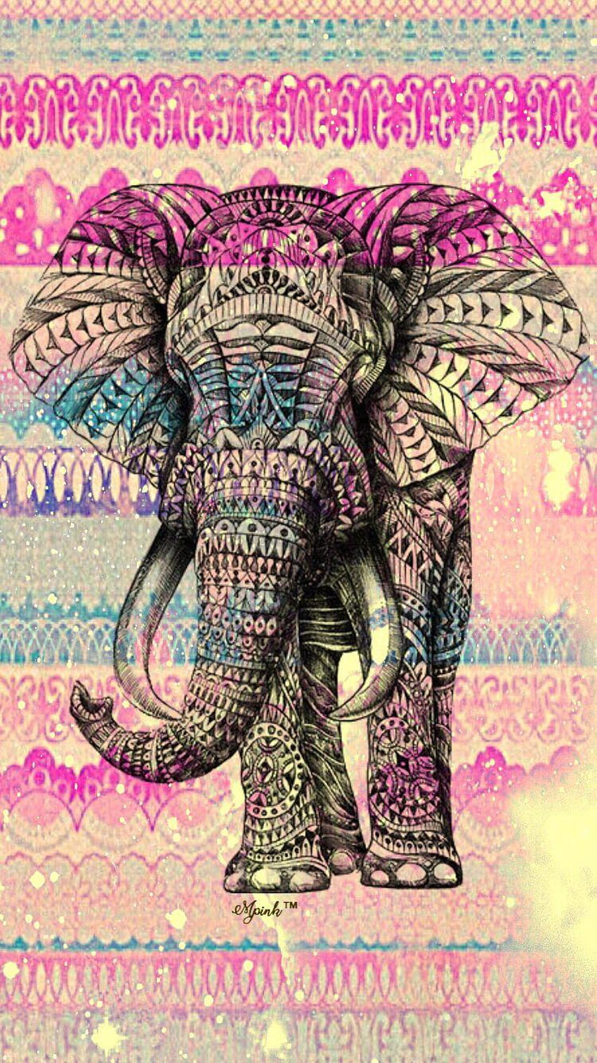 Vintage Boho Elephant iPhone/Android I, elefantes boho fondo de pantalla del teléfono