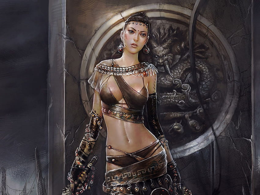 Luis Royo warrior Fantasy young woman, girl prohibited HD wallpaper
