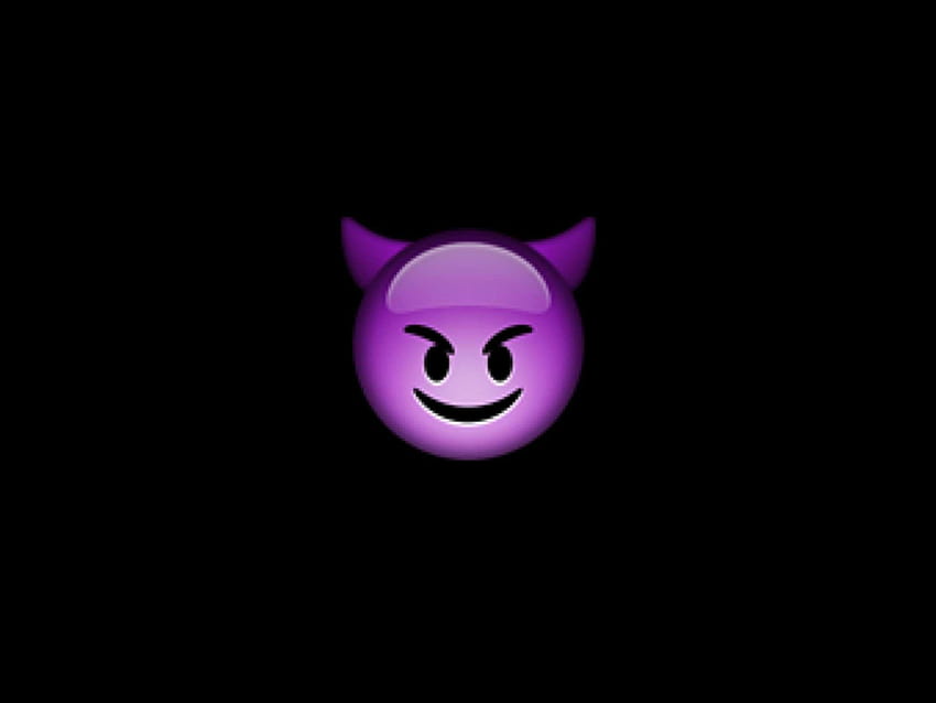Purple Devil Emoji HD wallpaper