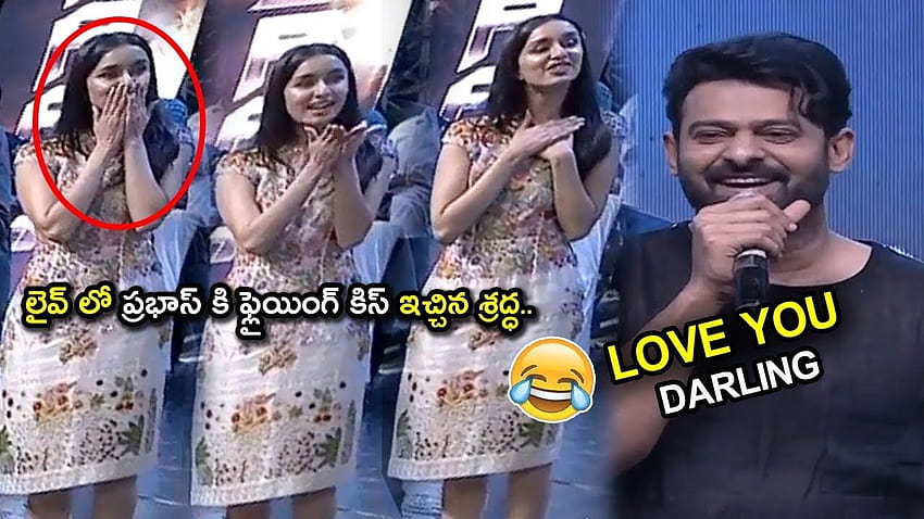 Shraddha Kapoor Gives Flying Kiss To Prabhas On Live Stage HD wallpaper
