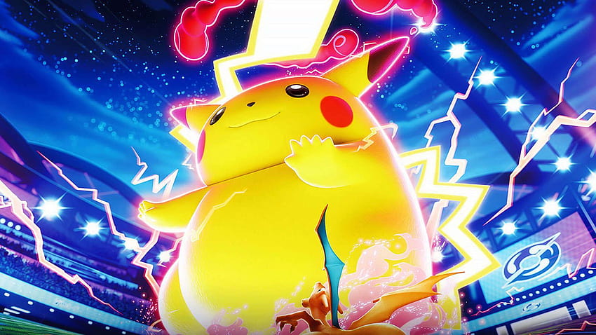 Yeni Pokemon TCG Vivid Voltage setinde Fat Pikachu VMAX kartı HD duvar kağıdı
