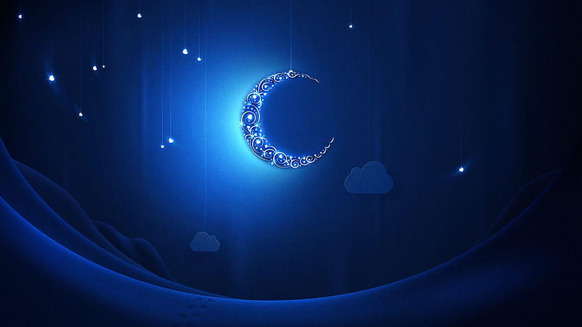 Blue moon at Ramadan and HD wallpaper