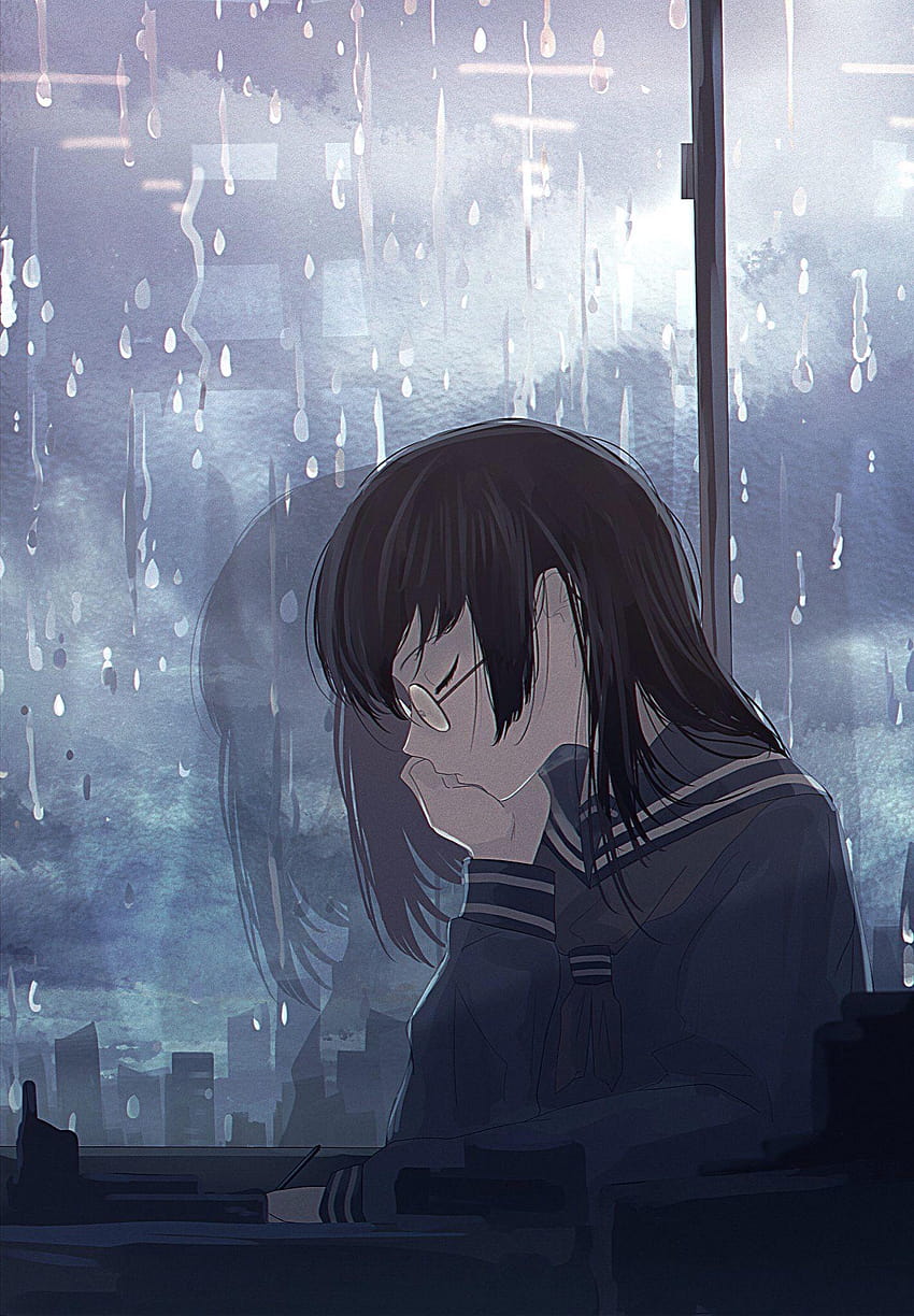 Menina Anime, Chorando, Vista de Perfil, Triste , menina anime chorando  Papel de parede de celular HD