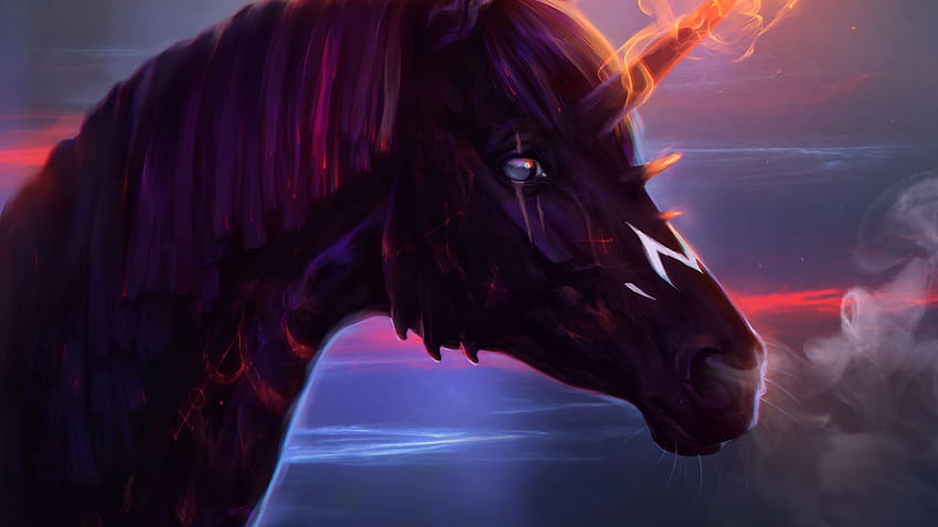 Unicorn, Horse, Art, Fire, unicorn rider HD wallpaper