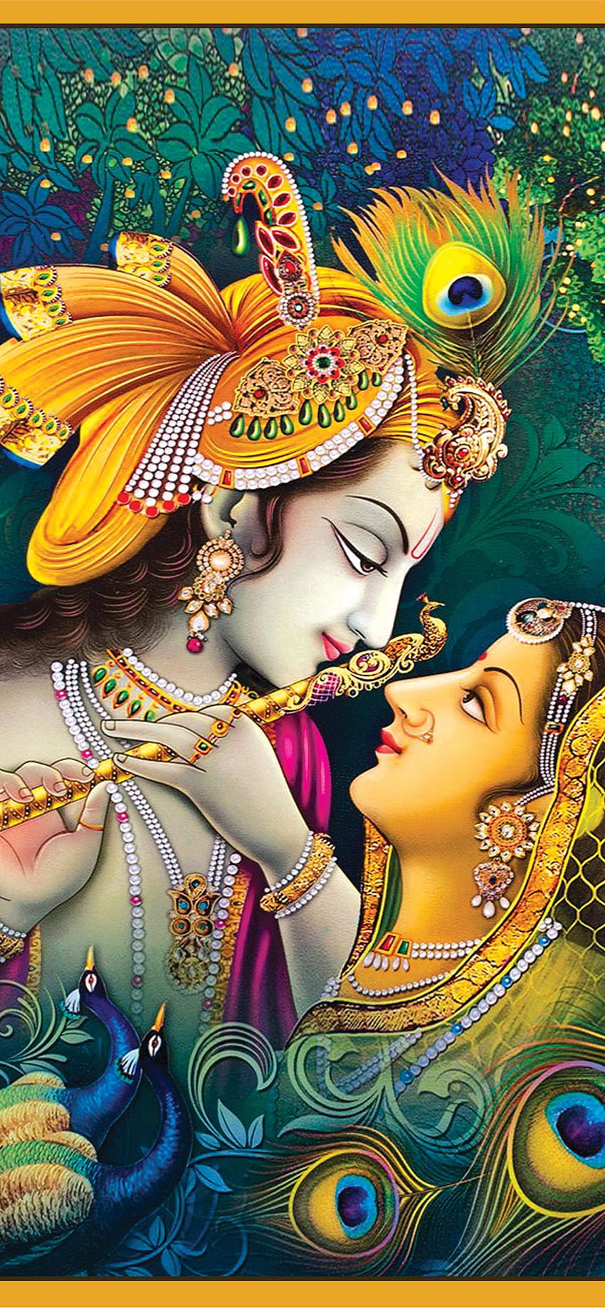 Lord Radha Krishna Gemälde oben iPhone, Lord Radhakrishna HD-Handy-Hintergrundbild