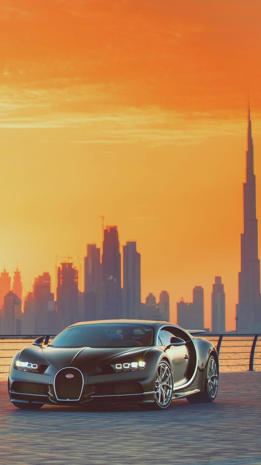 Bugatti Supercar Dubai Burj Khalifa 아이폰, 두바이 자동차 HD 전화 배경 화면