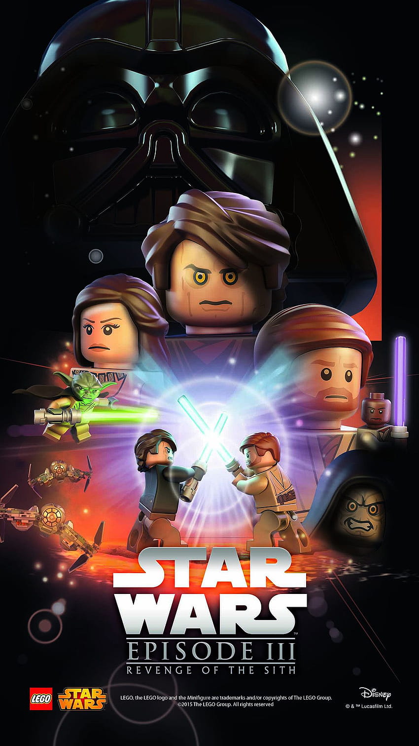 Starwars Lego Episode 3 Revenge Of The Sith Art Film Android, gwiezdne wojny zemsta sithów Tapeta na telefon HD