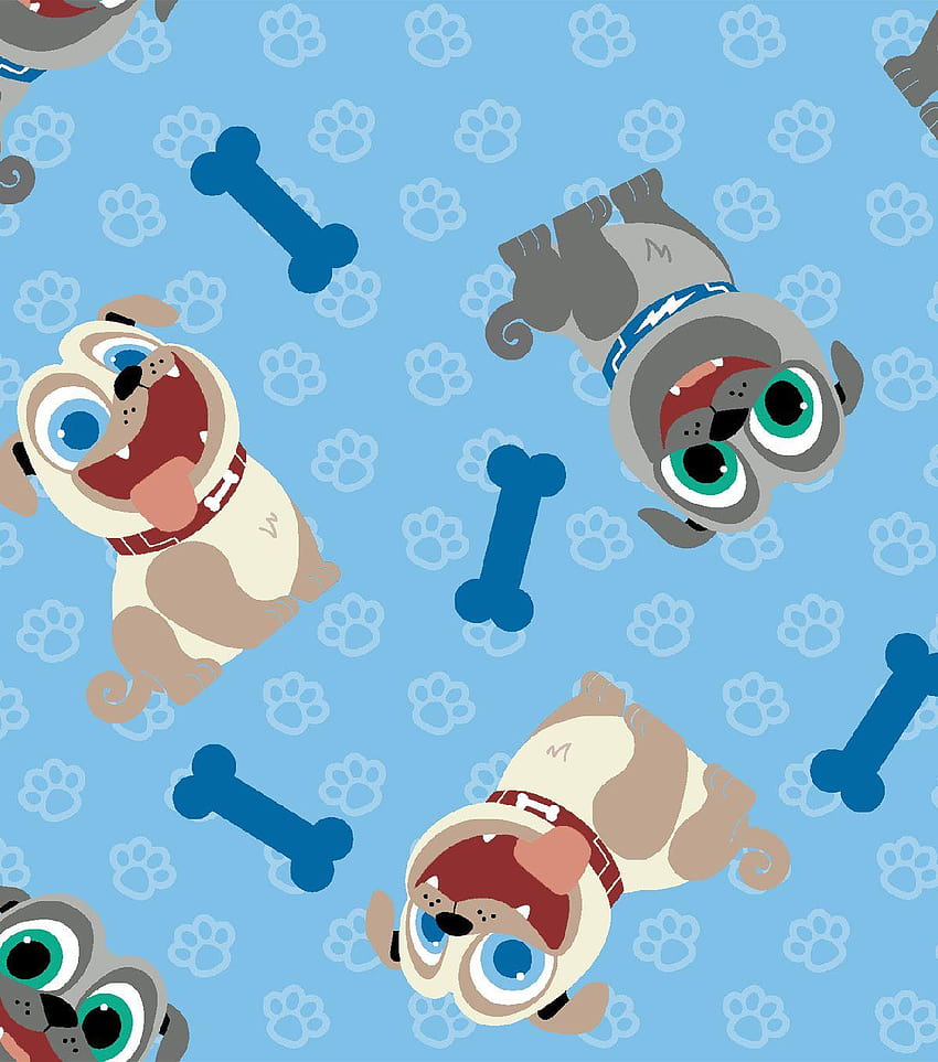 Disney Junior Puppy Dog Pals Cotton Fabric HD phone wallpaper