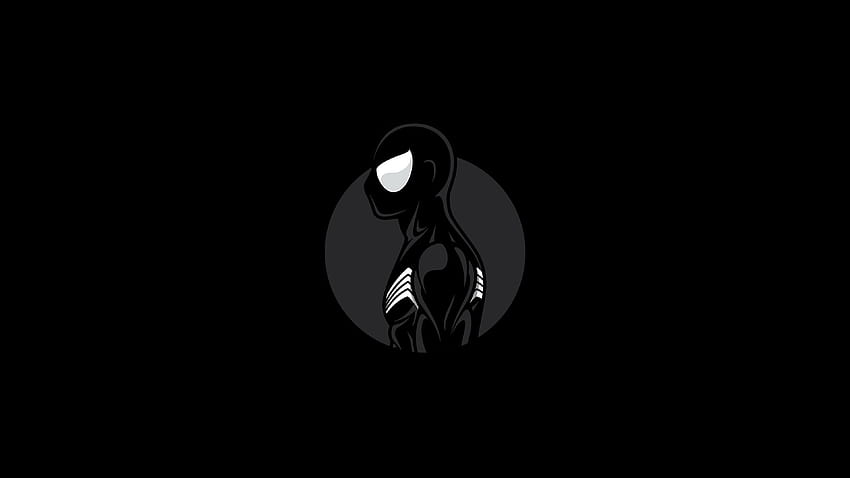 : Dark Minimalist Venom, marvel black minimalist HD wallpaper