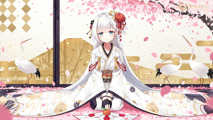 kimono, gadis anime, jepang, pakaian tradisional, anime jepang tradisional Wallpaper HD
