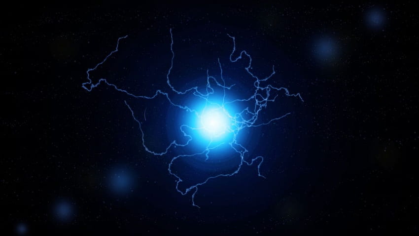 Resumen azul espacio exterior estrellas oscuras destello de lente electricidad, relámpago fresco fondo de pantalla