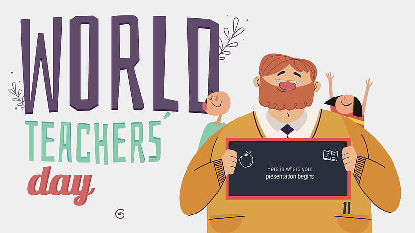 Google Slides dan PowerPoint Template Hari Guru Sedunia, hari guru dunia Wallpaper HD
