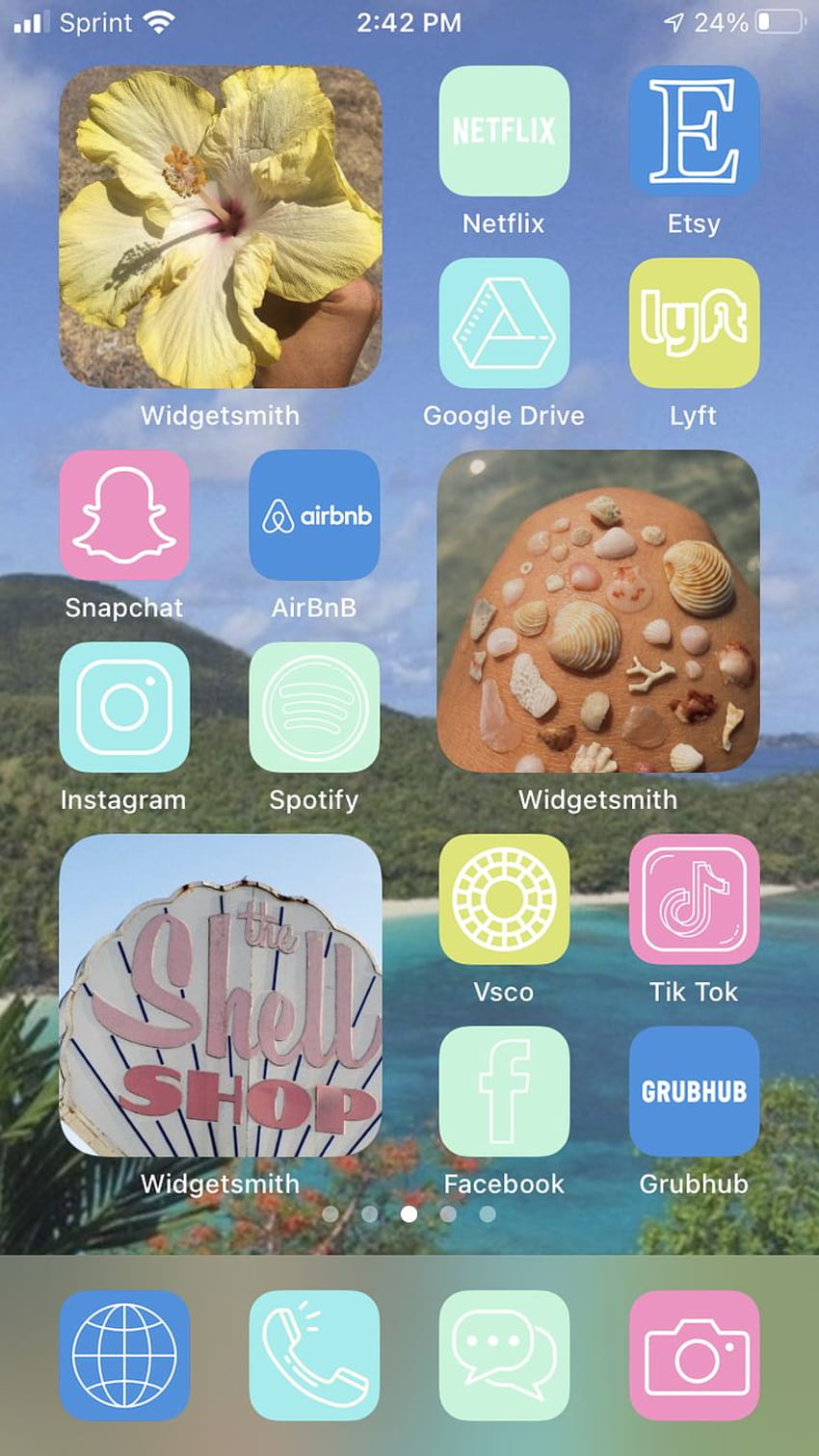 Pack d'icônes IOS 14 esthétique de fille de noix de coco Fond d'écran de téléphone HD