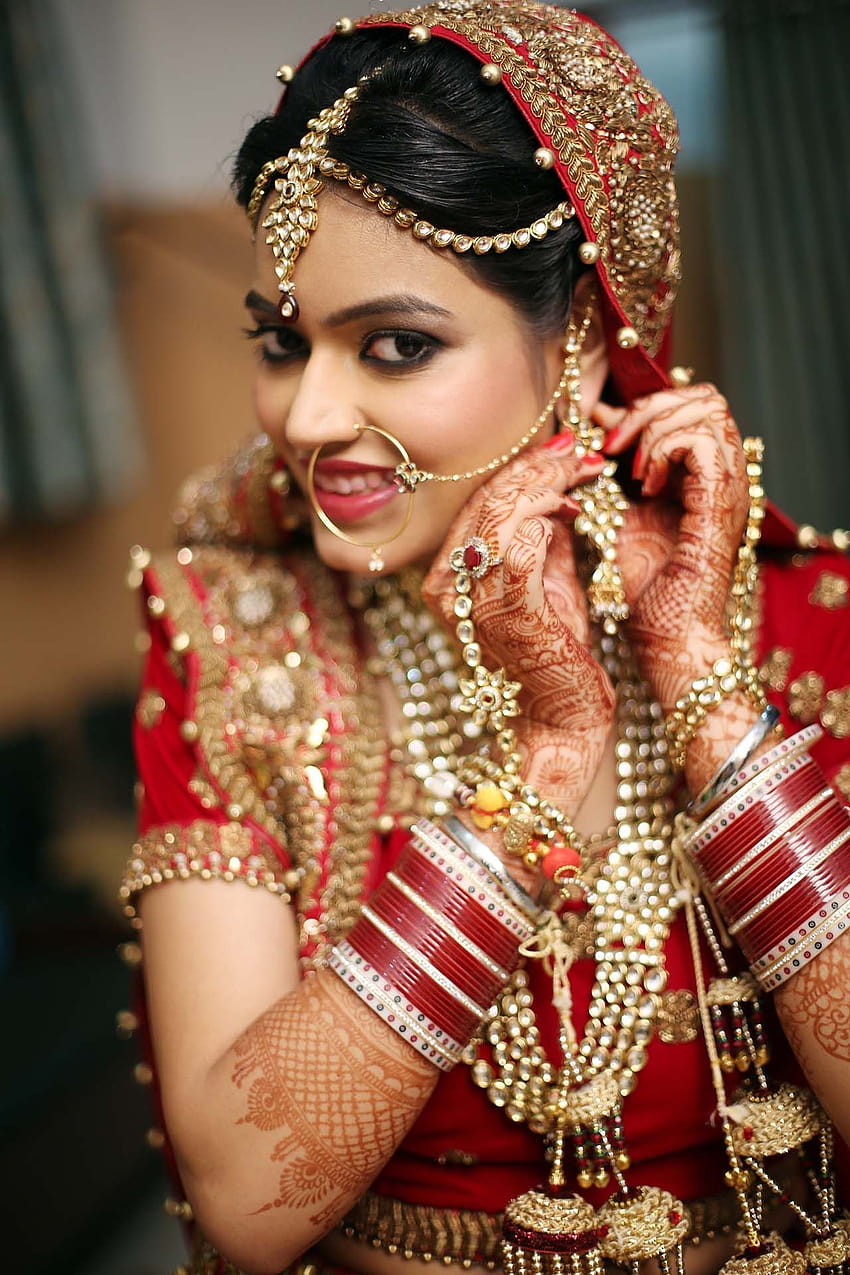 นิ่งงานแต่งงานของอินเดีย ความงามของแฟชั่น เจ้าสาวอินเดีย วอลล์เปเปอร์โทรศัพท์ HD