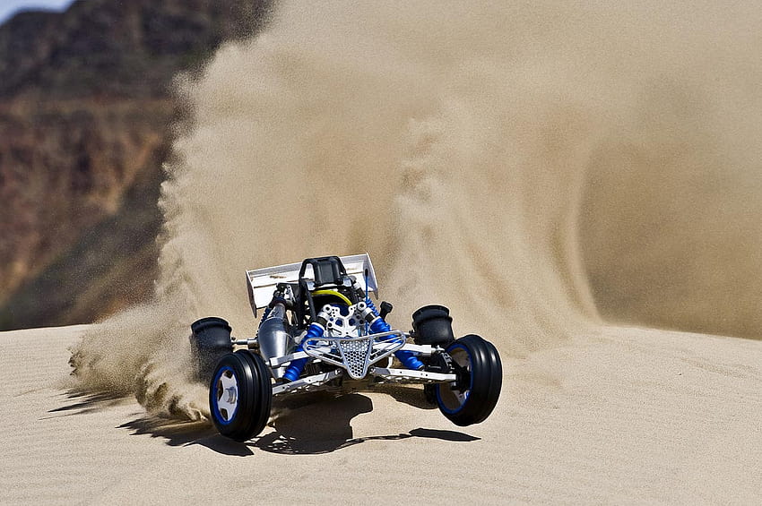 carro rc, veículo terrestre, veículo, corrida no deserto, areia, formula libre, carro de ação papel de parede HD