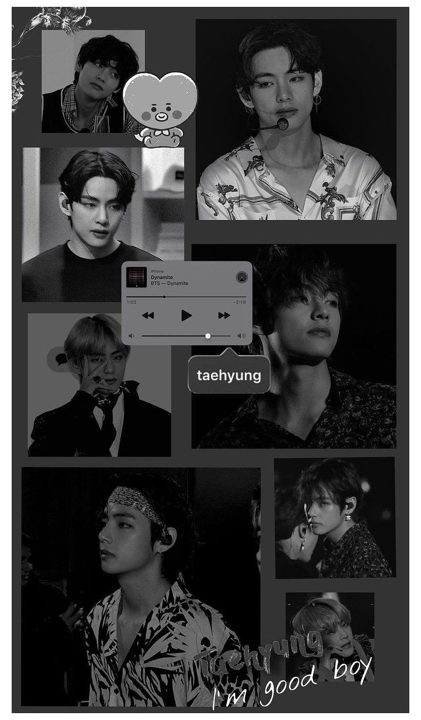 Taehyung Black And White Aesthetic posted by John Anderson, bts v black ...
