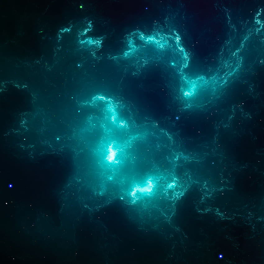Galaxia turquesa, verde azulado fondo de pantalla del teléfono