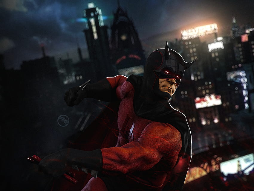 Batman And Daredevil Amalgam By Havokgfx Rdccomics Hd Wallpaper