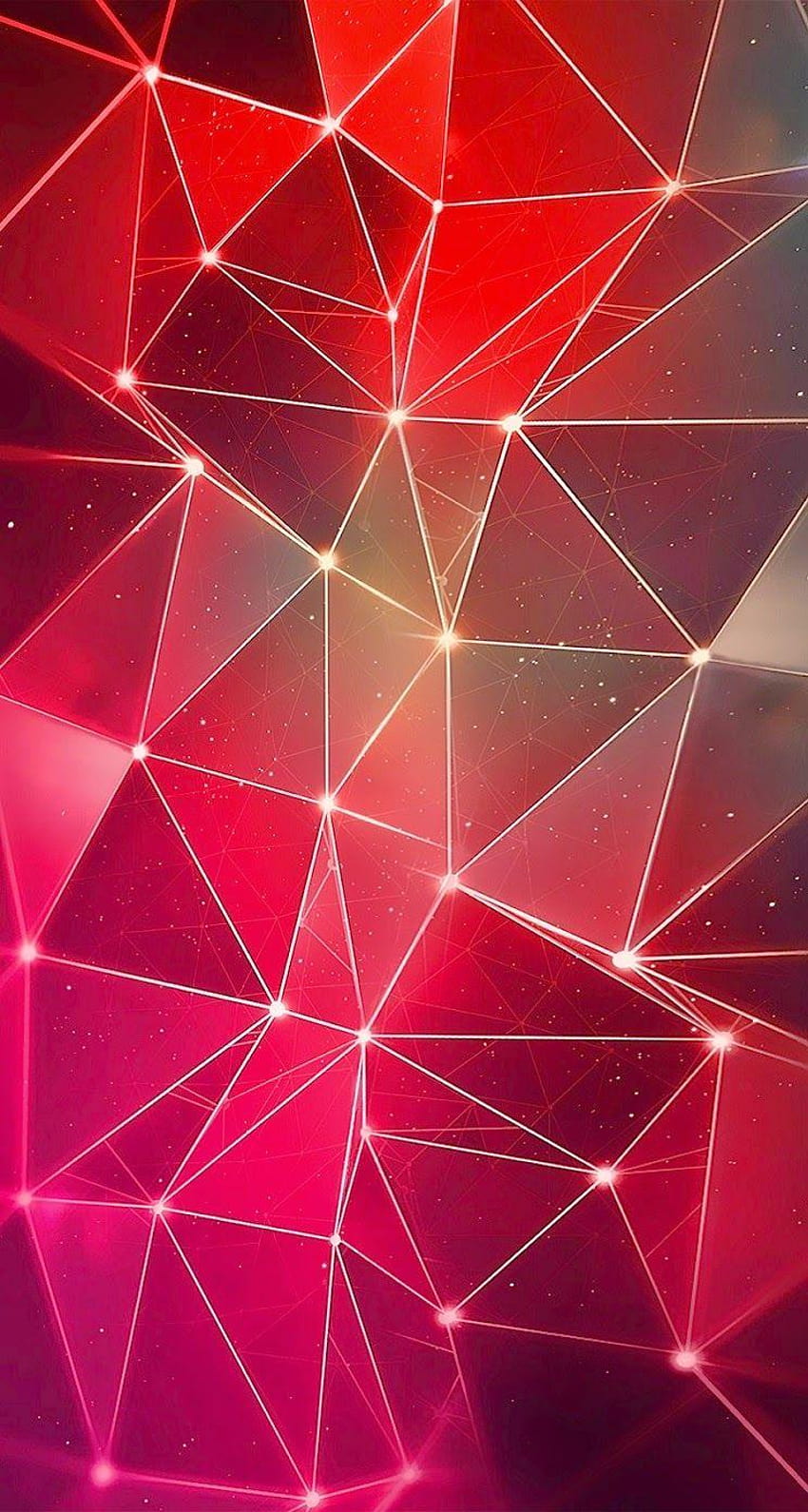 赤の iPhone 6s の幾何学的な明るい抽象的なポリゴン モザイク、モザイク抽象 HD電話の壁紙