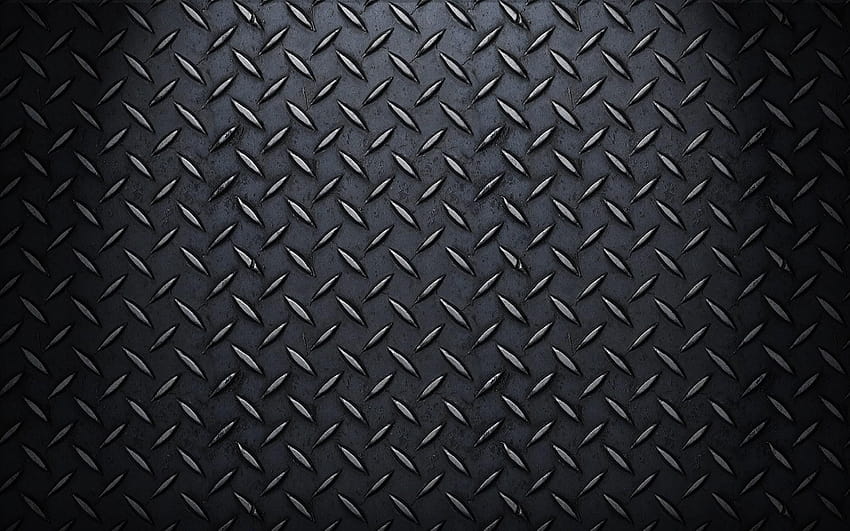 Steel pattern, black metal diamond plate, metal plate HD wallpaper