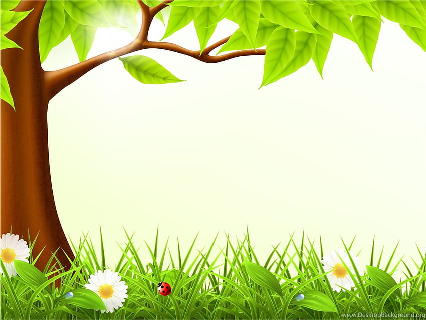귀여운 숲 봄 배경 디자인, 녹색, 자연, 노란색 ... 배경 HD 월페이퍼