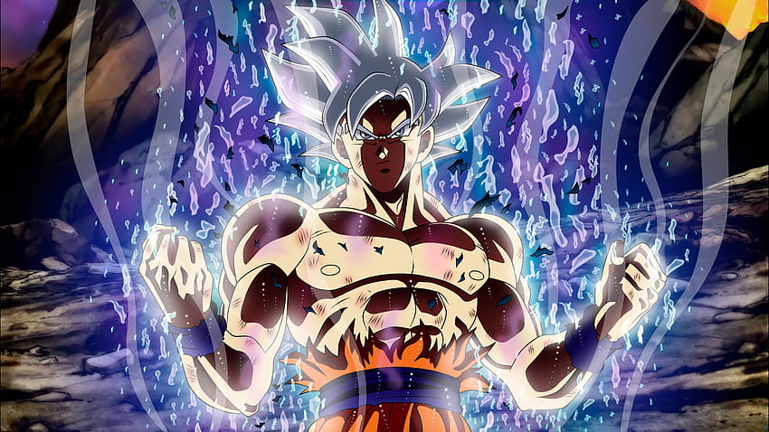 Download wallpaper 1366x768 dragon ball, son goku, blue power