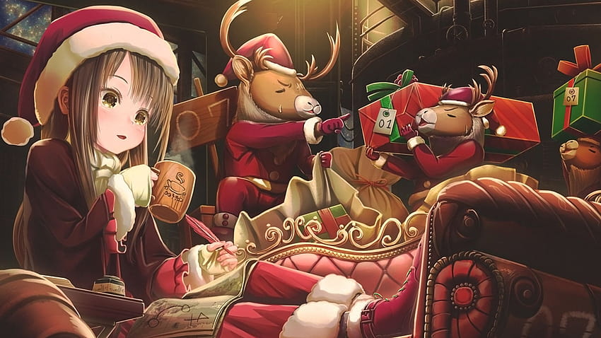 Noël, Anime, Anime Girl, , Contexte, Fdecd5, christmas anime pc Fond d'écran HD