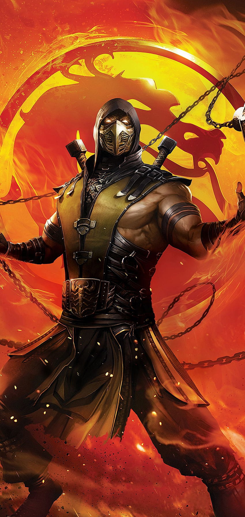 Cool Scorpion Mortal Kombat Crueltality, escorpión mk 2021 fondo de pantalla del teléfono