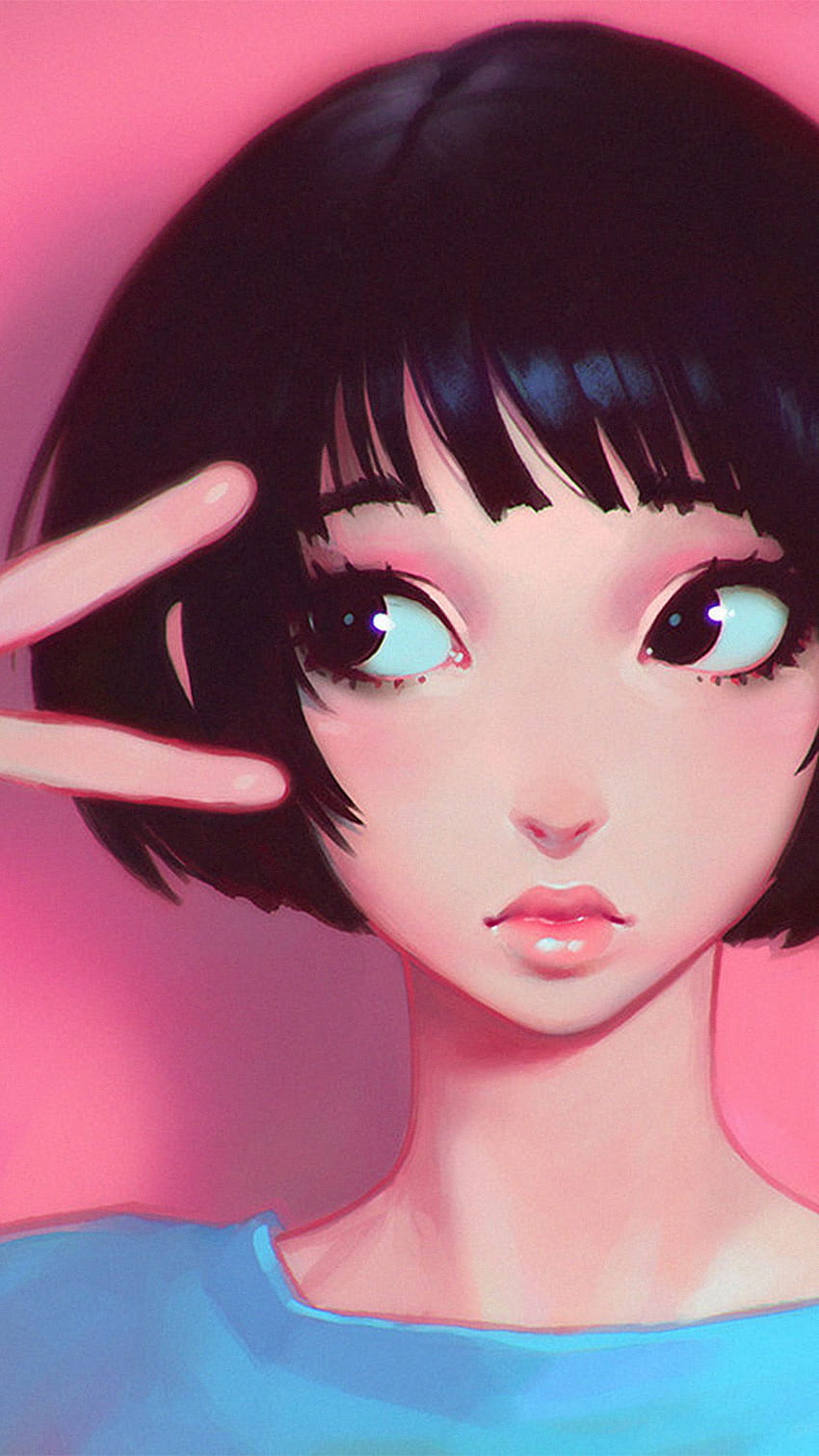 Ay03 Ilya Kuvshinov Pink Girl Illustration Art, pink anime girl HD phone wallpaper