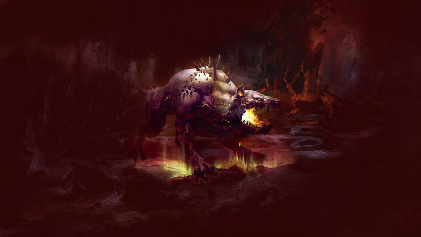 Monstro Infernal Criatura Cão Infernal fantasia de demônio sombrio, cão infernal papel de parede HD