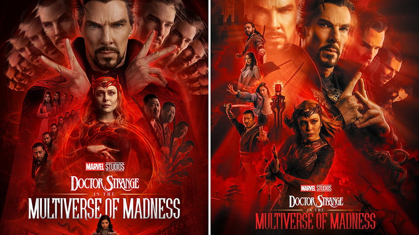Nowy spot telewizyjny i trzy plakaty oferują bliższe spojrzenie na Scarlet Witch w filmie „Doktor Strange w multiwersie szaleństwa”, doktor Strange w multiwersie szaleństwa plakat filmowy 2022 Tapeta HD