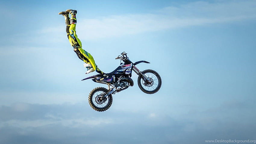 Motocross Bike High Jump Extreme Sports High Definition HD wallpaper