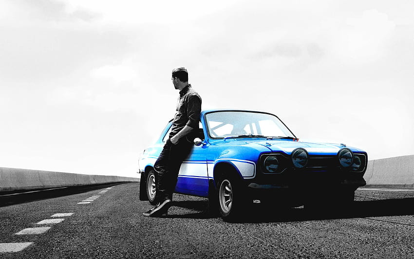 Blaues Auto, Fast & Furious: Legacy, Paul Walker, Vin Diesel, Ford, schnelle Autostraße HD-Hintergrundbild
