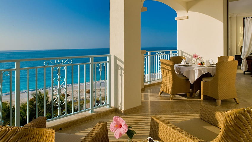 3389627 1920x1080 Sea, Beach, Terrace, Balcony, View, Horizon, italian terrace HD wallpaper